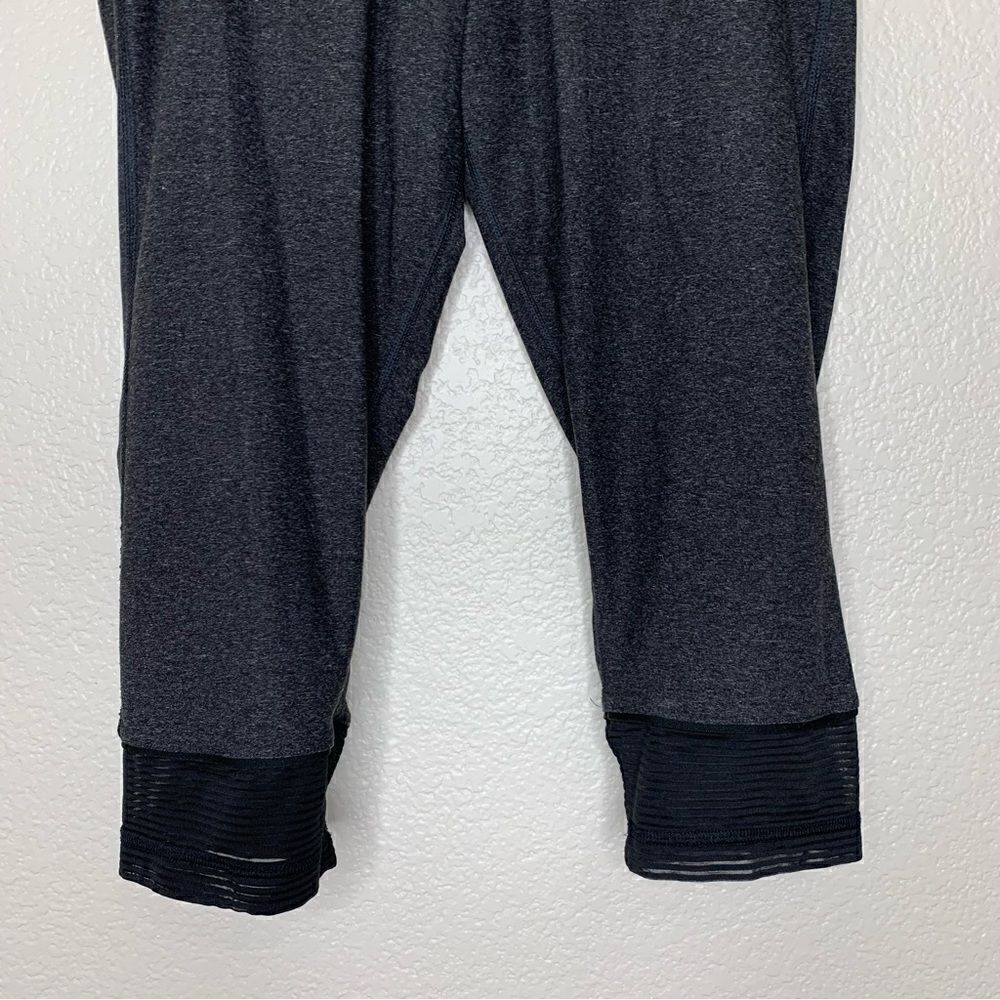Adidas Climalite Gray Mesh Hem Cropped Leggings - Picture 4 of 12